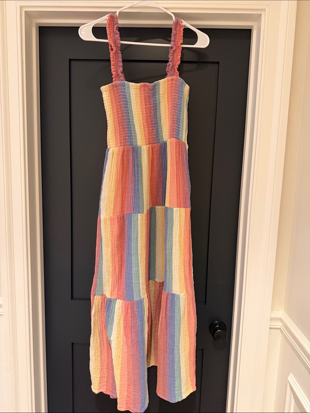 Marine Layer Pastel Rainbow Stripe Tiered Maxi Dress - Picture 3 of 5